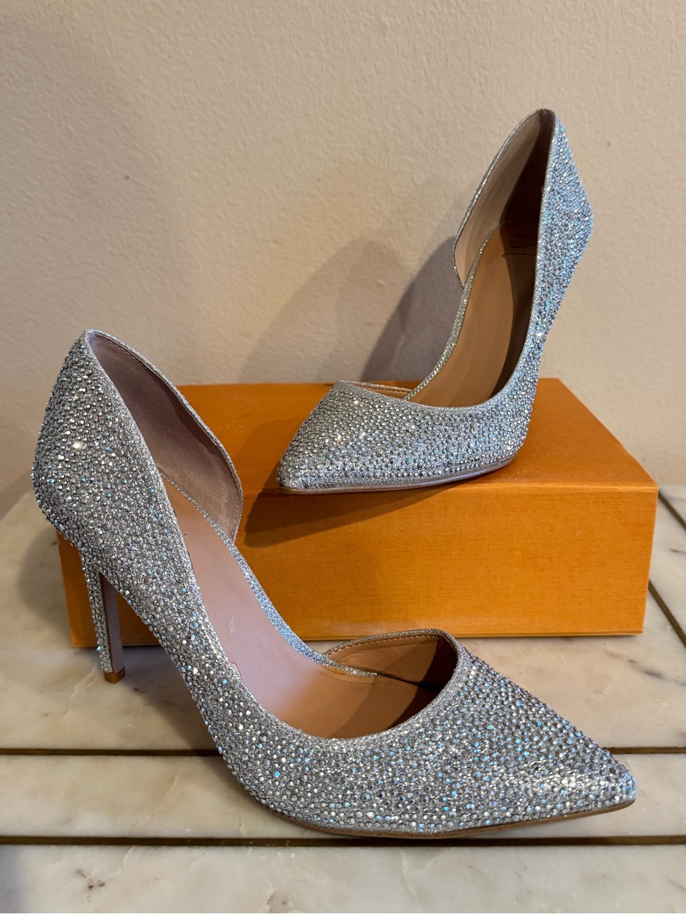 INC Silver Crystal Pointed-Toe Pumps